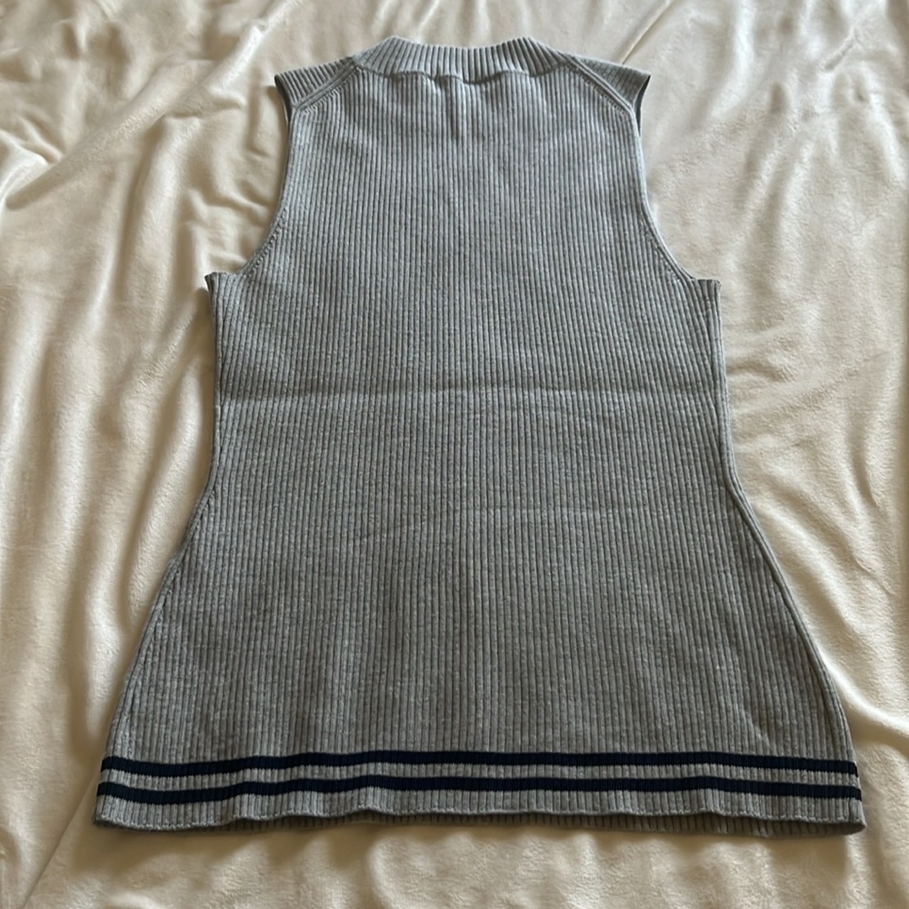COPY - Rag & Bone Gray Ribbed Tank Top with Mandarin Collar - Picture 5 of 9